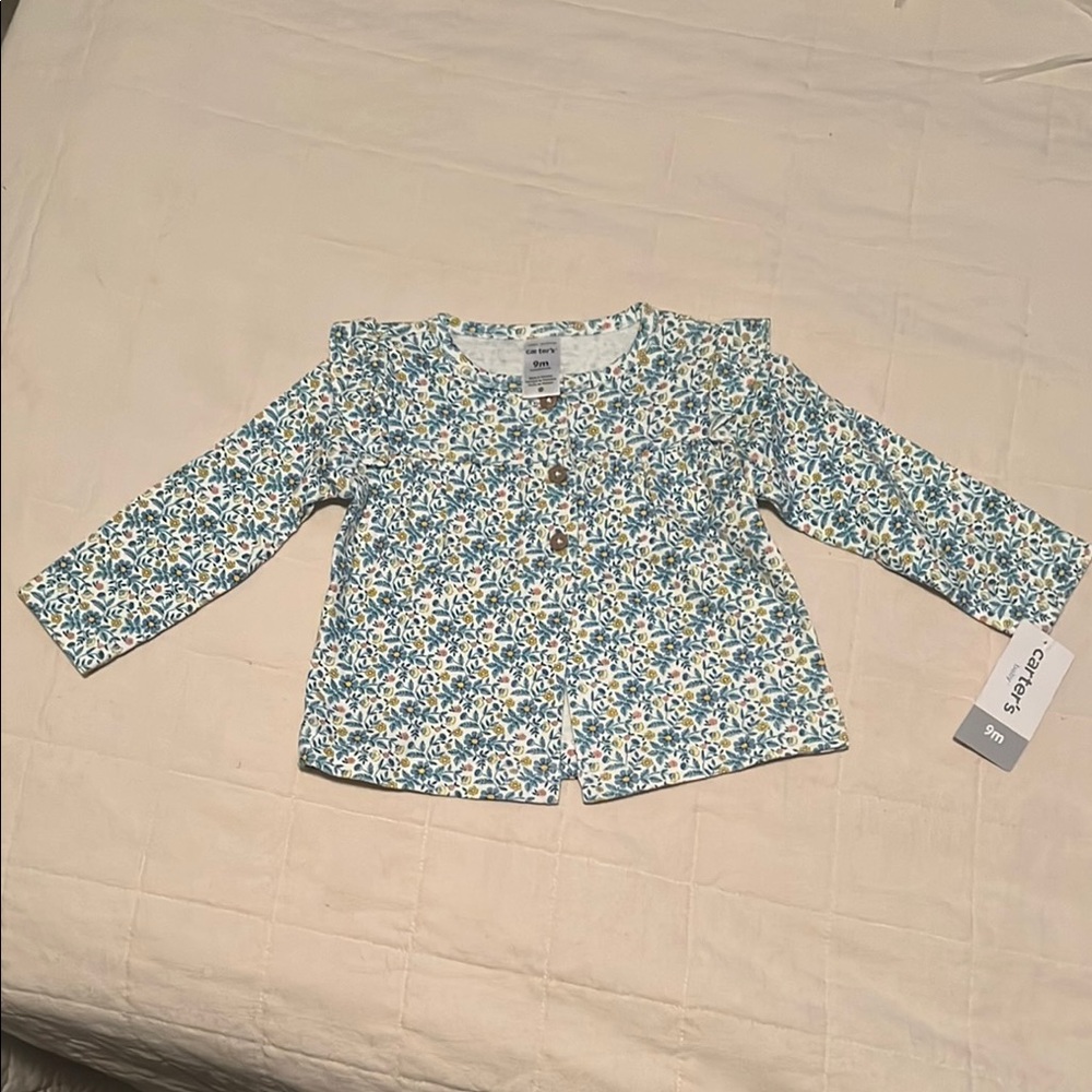 9 MONTHS CARTER’S BABY GIRL CARDIGAN TOP NWT